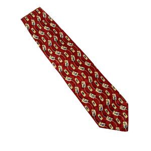 Robert Talbott Mens Silk Tie Handsewn NWT 100% Omaggio OS Red Square Paisley
